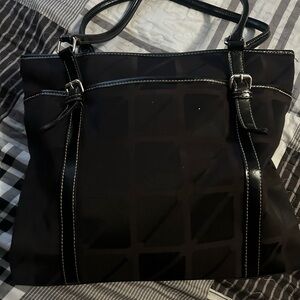 Nine & Co. Black Shoulder Bag with White Stitching
